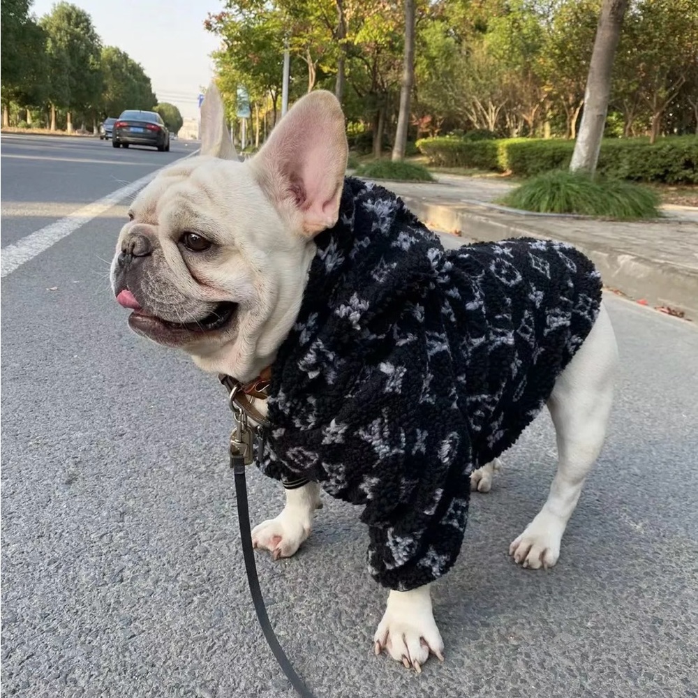 LV shag zip dog hoodie Small